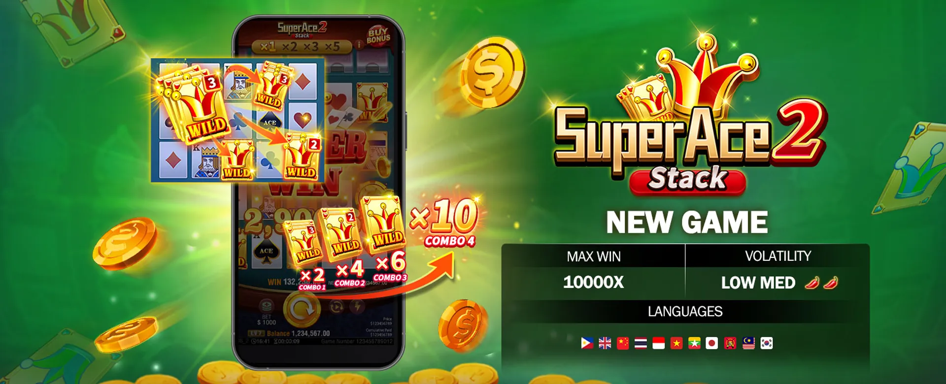 Dynamic poker game in progress on niceph platform